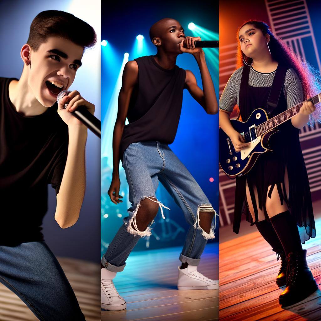 real life young singer, dancer and musician on stage real life young singer, dancer and musician on stage