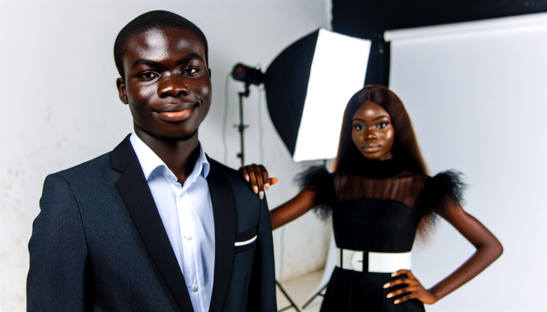 young black male and female model